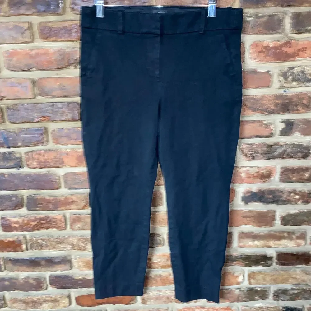 J. Crew Black Bi-Stretch Cotton Blend Camerson Slim Crop Pants Women's Size 10